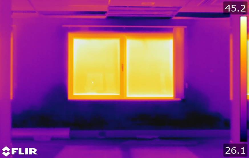 Analyse thermographique - Exemple d’une humidité ascensionnelle
